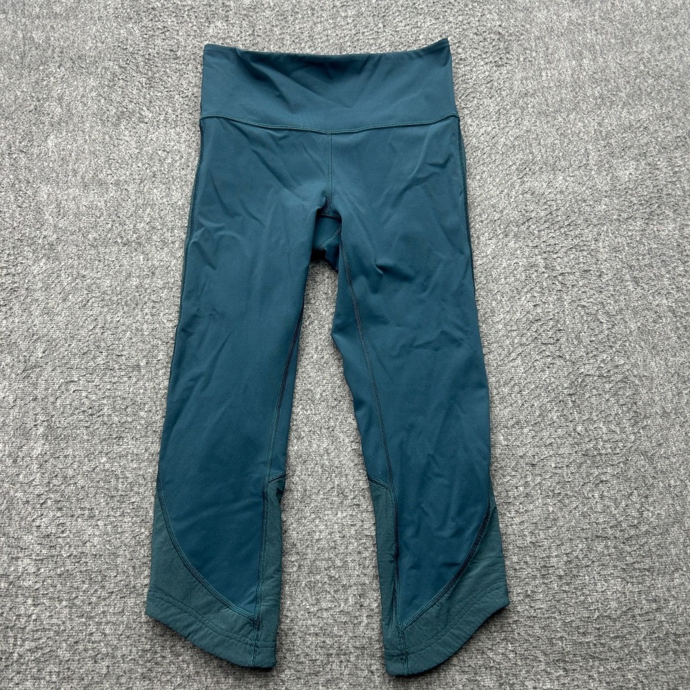 Lululemon Ready Set Go Crop Womens 6 Submarine Stretch Activewear Leggings‎